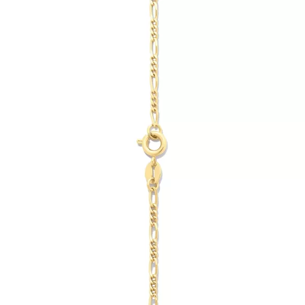 Amazon Essentials 14k Gold or Sterling Silver Plated Figaro Chain 16 18 20 or 24Yellow Gold 18 2 mm