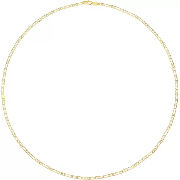 Amazon Essentials 14k Gold or Sterling Silver Plated Figaro Chain 16 18 20 or 24Yellow Gold 24 4 mm