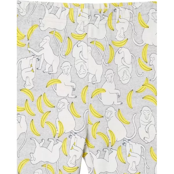 Amazon Essentials Babies Toddlers and Boys Snugfit Cotton Pajamas Sleepwear Sets Previously Spotted Zebra Multipacks6 Light YellowBananasMonkey