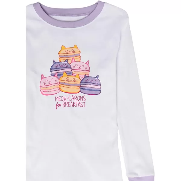 Amazon Essentials Babies Toddlers and Girls SnugFit Cotton Pajama Sleepwear Sets Previously Spotted Zebra Multipacks3 PinkMeowPurple Stripe