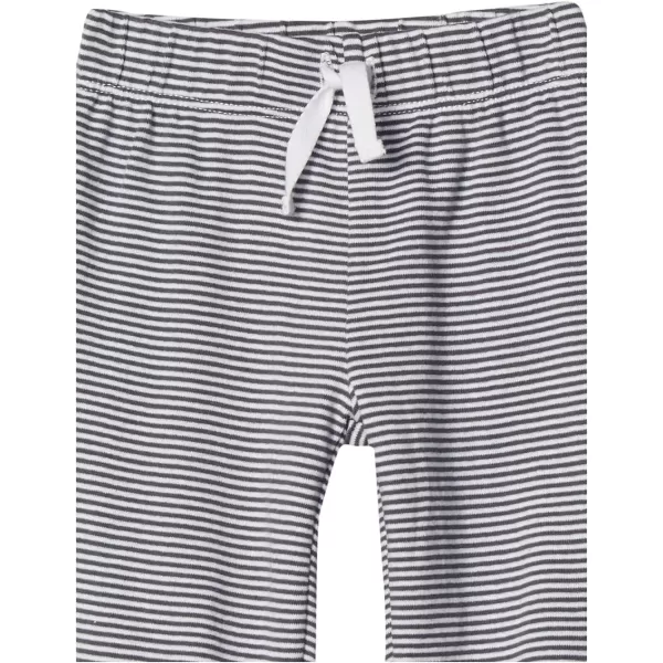 Amazon Essentials Baby Girls Cotton PullOn Pants Multipacks4 Dark GreyWhiteStarsStripe