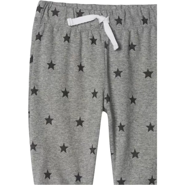 Amazon Essentials Baby Girls Cotton PullOn Pants Multipacks4 Dark GreyWhiteStarsStripe