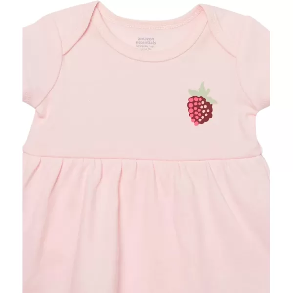Amazon Essentials Baby Girls ShortSleeve Dress Pack of 3Pink Berry