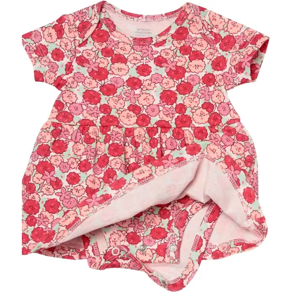 Amazon Essentials Baby Girls ShortSleeve Dress Pack of 3Pink Berry