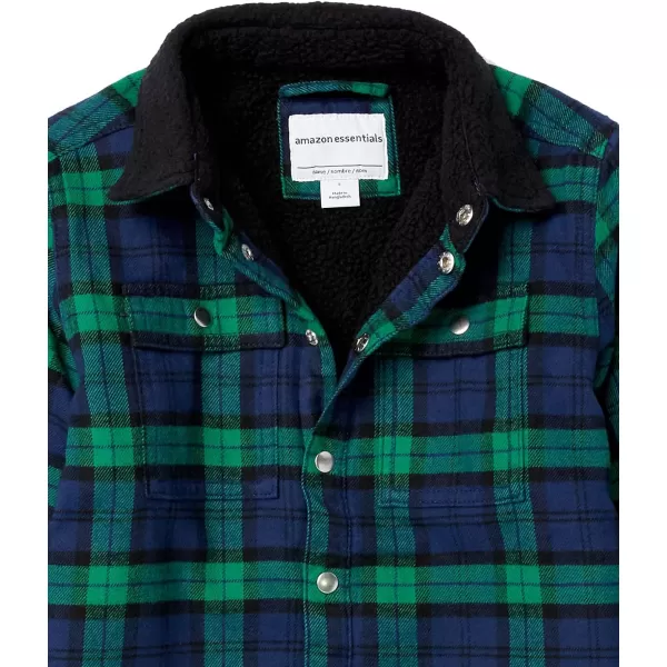 Amazon Essentials Boys Flannel Shirt JacketBlackwatchPlaid