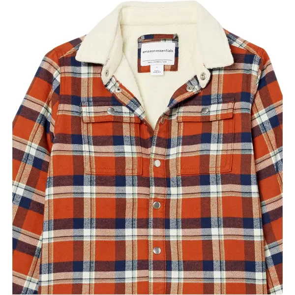 Amazon Essentials Boys Flannel Shirt JacketBrown Plaid