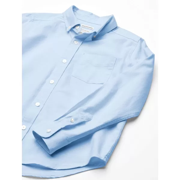 Amazon Essentials Boys Uniform Classic Fit LongSleeve Woven Oxford ShirtBlue