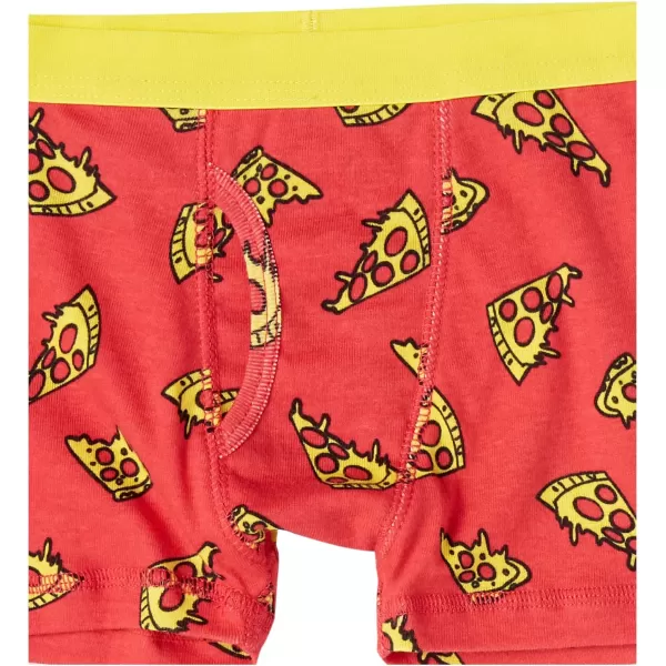 Amazon Essentials Boys and Toddlers Cotton Boxer Briefs Underwear Multipacks14 MulticolorCheckedPizzaSharks