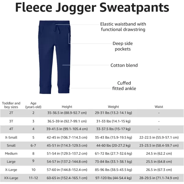 Amazon Essentials Boys and Toddlers Fleece Jogger Sweatpants Multipacks1 Black