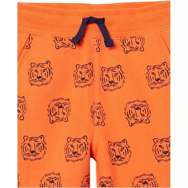 Amazon Essentials Boys and Toddlers Fleece Jogger Sweatpants Multipacks2 NavyOrange Tiger