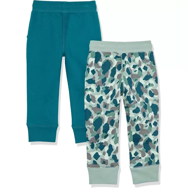 Amazon Essentials Boys and Toddlers Fleece Jogger Sweatpants Multipacks2 Teal BlueCamo