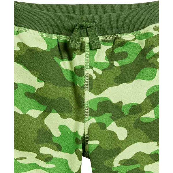 Amazon Essentials Boys and Toddlers French Terry Knit Shorts Previously Spotted Zebra Multipacks3 Blue DinosaurGreen CamoGrey