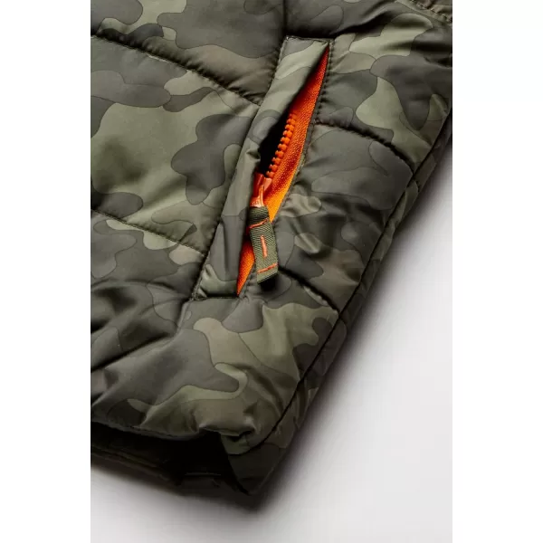 Amazon Essentials Boys and Toddlers Heavyweight Puffer VestMilitary Green Camouflage