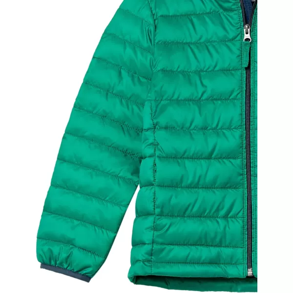 Amazon Essentials Boys and Toddlers Lightweight WaterResistant Packable Hooded Puffer CoatGreen