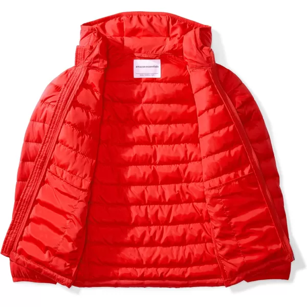 Amazon Essentials Boys and Toddlers Lightweight WaterResistant Packable Hooded Puffer CoatRed
