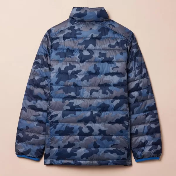 Amazon Essentials Boys and Toddlers Lightweight WaterResistant Packable Puffer JacketBlue Camo