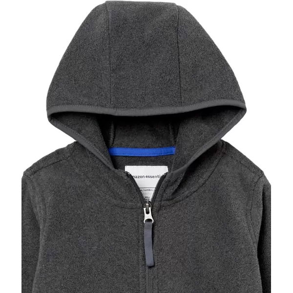 Amazon Essentials Boys and Toddlers Polar Fleece FullZip Hooded JacketCharcoal