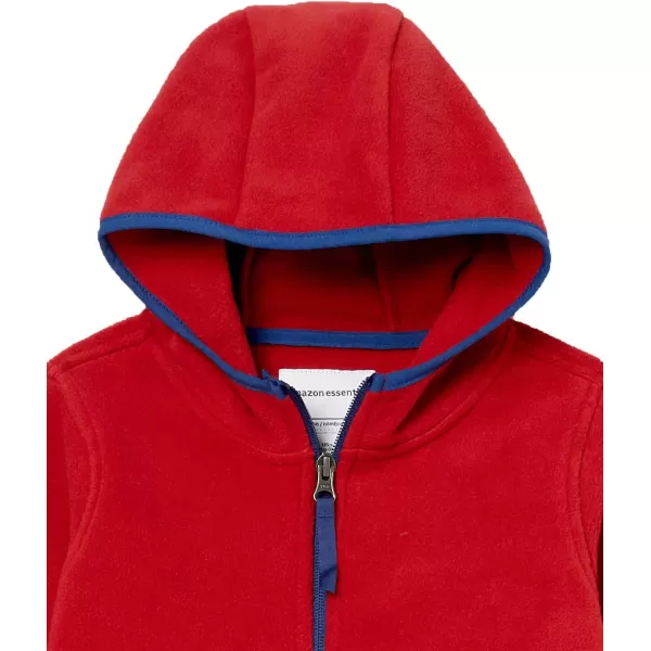 Amazon Essentials Boys and Toddlers Polar Fleece FullZip Hooded JacketRed