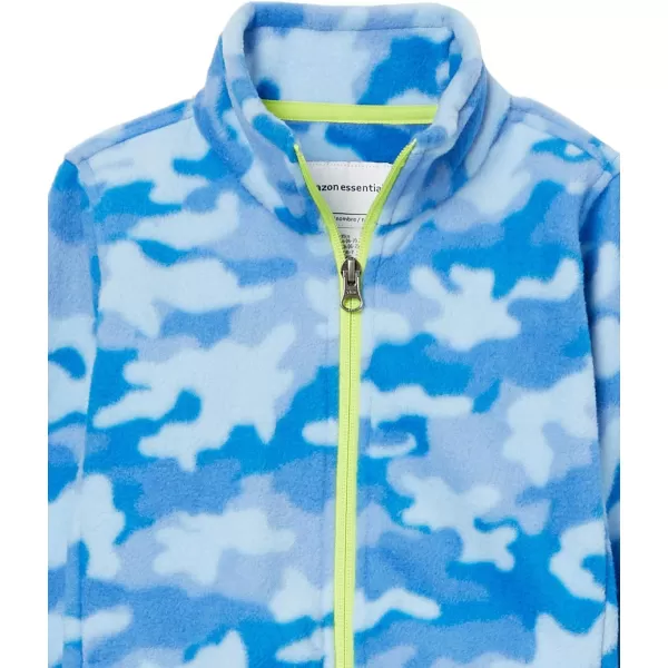 Amazon Essentials Boys and Toddlers Polar Fleece FullZip Mock JacketPolyester Cobalt Blue Camo