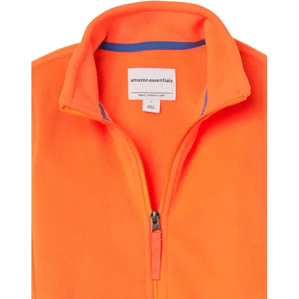 Amazon Essentials Boys and Toddlers Polar Fleece FullZip Mock JacketPolyester Orange