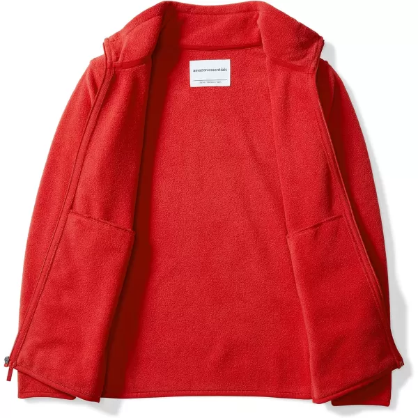 Amazon Essentials Boys and Toddlers Polar Fleece FullZip Mock JacketPolyester Red