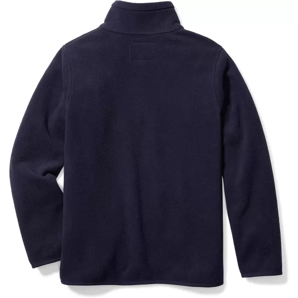 Amazon Essentials Boys and Toddlers Polar Fleece FullZip Mock JacketRecycled Polyester Navy