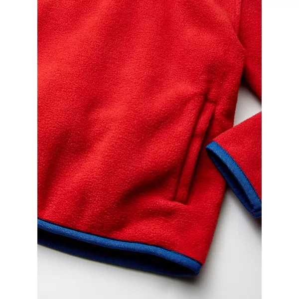 Amazon Essentials Boys and Toddlers Polar Fleece QuarterZip Pullover JacketPolyester Red