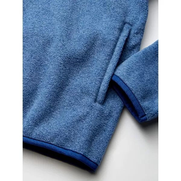 Amazon Essentials Boys and Toddlers Polar Fleece QuarterZip Pullover JacketRecycled Polyester Blue Heather