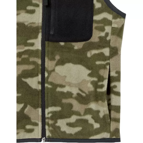 Amazon Essentials Boys and Toddlers Polar Fleece VestPolyester Olive Camo