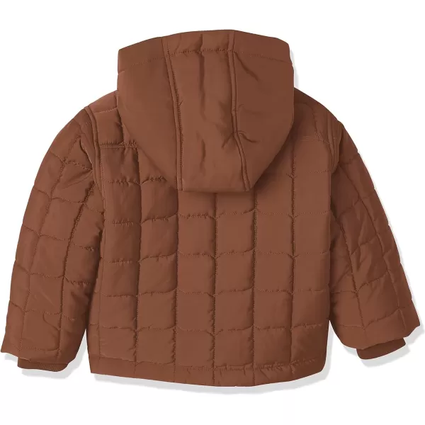 Amazon Essentials Boys and Toddlers Quilted Anorak JacketDeep Brown