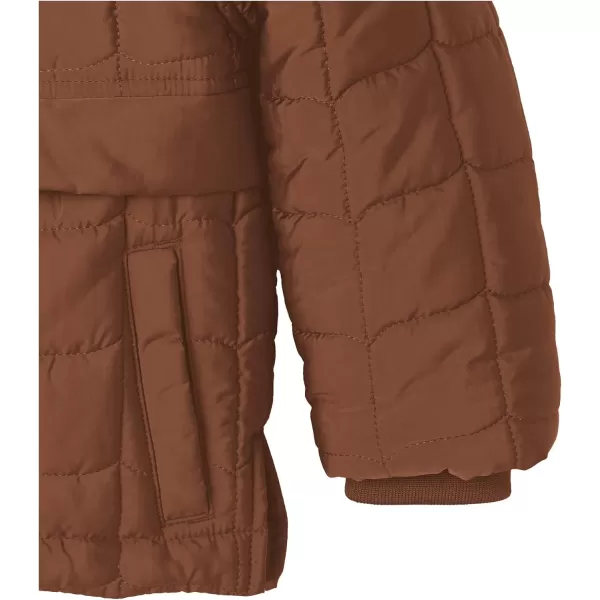 Amazon Essentials Boys and Toddlers Quilted Anorak JacketDeep Brown