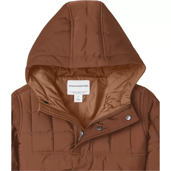 Amazon Essentials Boys and Toddlers Quilted Anorak JacketDeep Brown