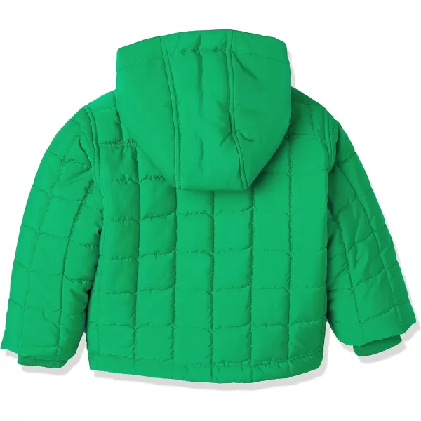 Amazon Essentials Boys and Toddlers Quilted Anorak JacketGreen