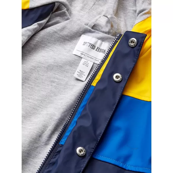 Amazon Essentials Boys and Toddlers Rain Coat Jacket Previously Spotted ZebraYellowNavy Color Block