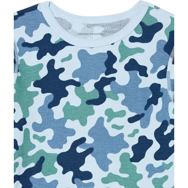 Amazon Essentials Boys and Toddlers Thermal Long Underwear SetBlue Camo