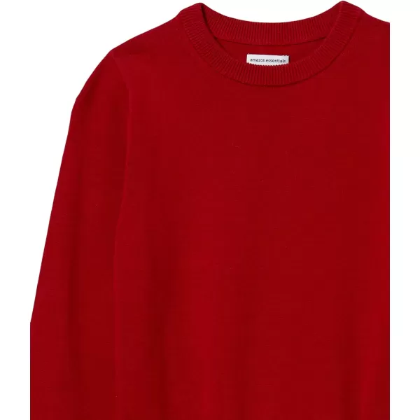 Amazon Essentials Boys and Toddlers Uniform Cotton Crewneck SweaterRed
