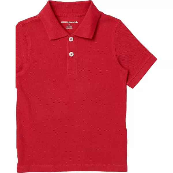 Amazon Essentials Boys and Toddlers Uniform ShortSleeve Pique Polo Shirt Multipacks5 Red