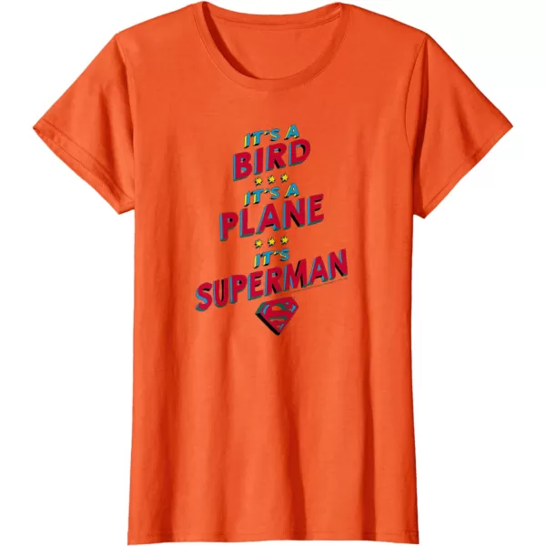 Amazon Essentials DC Comics Its a Bird Its a Plane Its Superman TShirtOrange