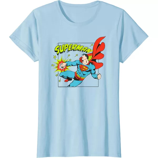 Amazon Essentials DC Comics Superman Action Punch Comic Square TShirtBaby Blue