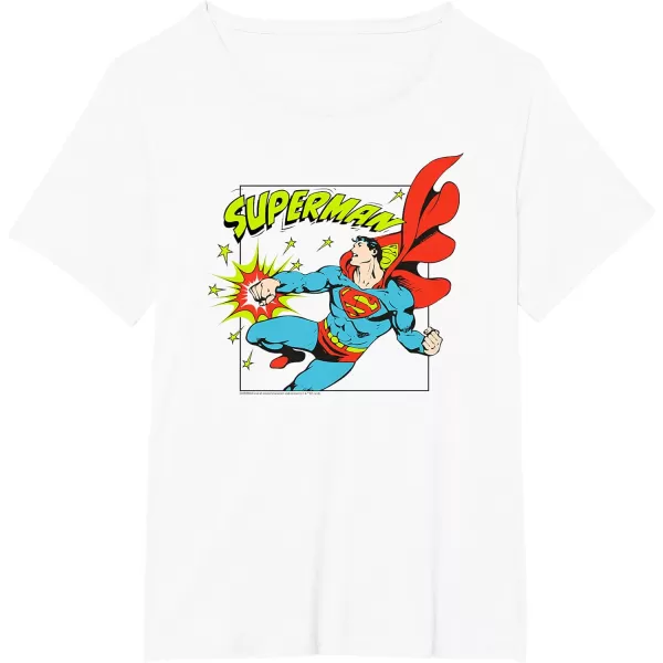 Amazon Essentials DC Comics Superman Action Punch Comic Square TShirtWhite