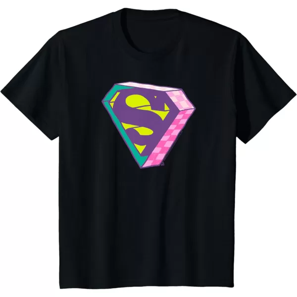 Amazon Essentials DC Comics Superman Bright Checkerboard 3D Logo TShirtBlack