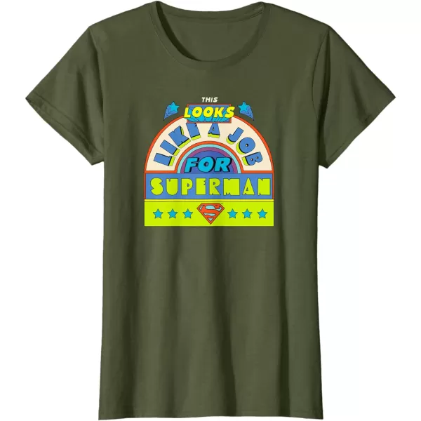 Amazon Essentials DC Comics This Looks Like a Job for Superman TShirtOlive Green