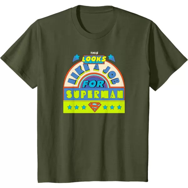 Amazon Essentials DC Comics This Looks Like a Job for Superman TShirtOlive Green