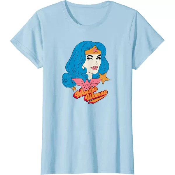 Amazon Essentials DC Comics Wonder Woman Comic Portrait TShirtBaby Blue