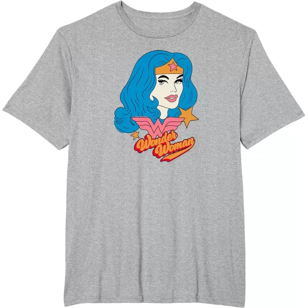 Amazon Essentials DC Comics Wonder Woman Comic Portrait TShirtHeather Grey