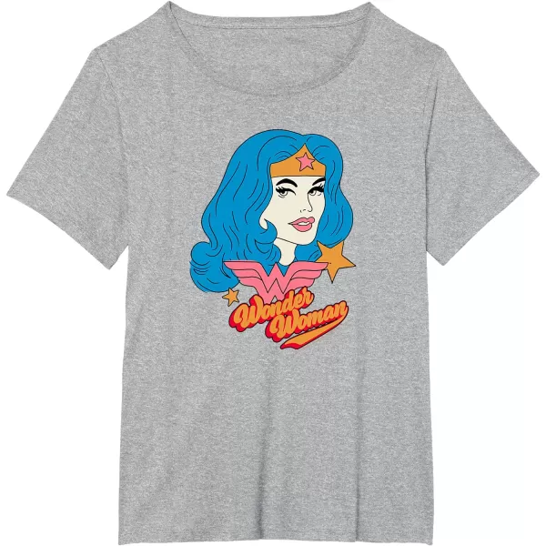 Amazon Essentials DC Comics Wonder Woman Comic Portrait TShirtHeather Grey