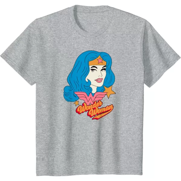 Amazon Essentials DC Comics Wonder Woman Comic Portrait TShirtHeather Grey