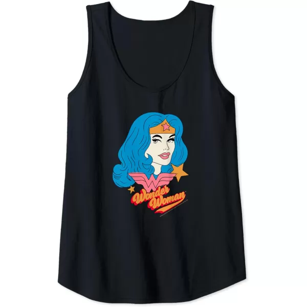 Amazon Essentials DC Comics Wonder Woman Comic Portrait Tank TopBlack