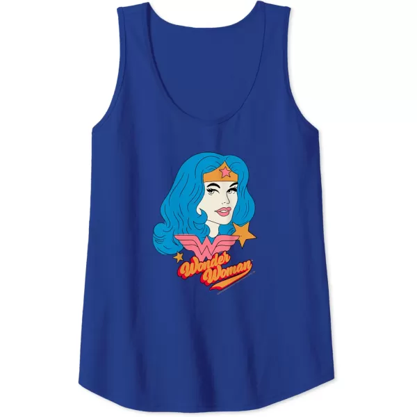 Amazon Essentials DC Comics Wonder Woman Comic Portrait Tank TopRoyal Blue