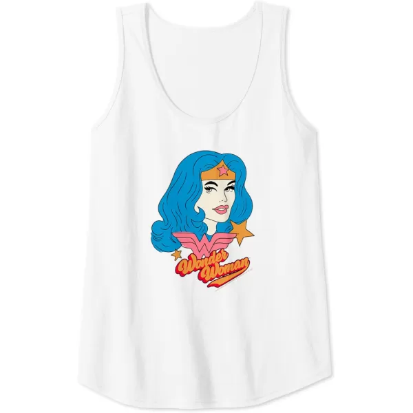 Amazon Essentials DC Comics Wonder Woman Comic Portrait Tank TopWhite